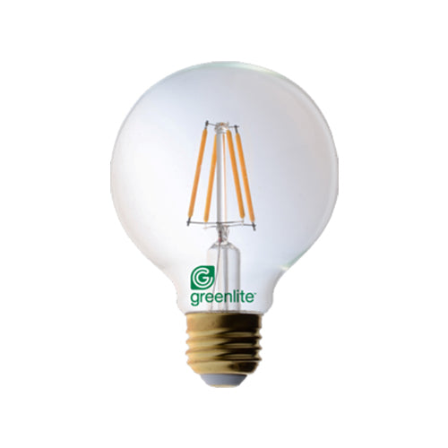 Greenlite 48316, LED Filament Style Bulb, 4.5W Globe Dimmable 40W Equivalent, 2700K Soft White, 470 Lumens, E26 Base, G25 Bulb Shape, 12 Packs