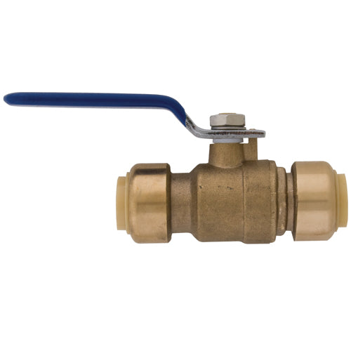 Alltemp 02-07531L, 1/4 Turn No Drain Ball Valve, 3/4'' Push-Fit to Push-Fit Quick Connect