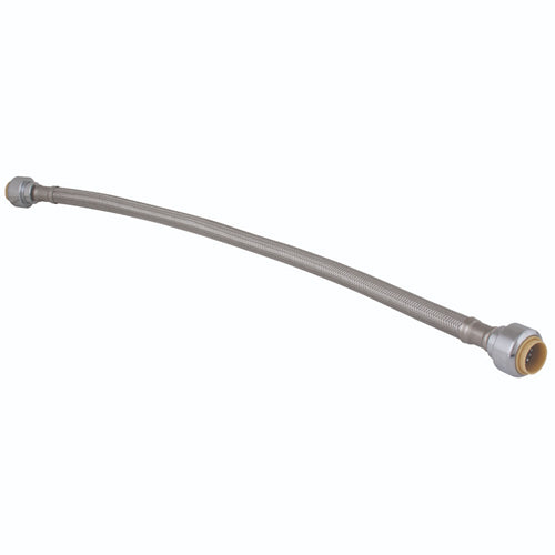 Alltemp 02-07548L, 18'' Steel Hose, 3/4'' Push-Fit Quick Connect to 3/4'' Push-Fit Quick Connect