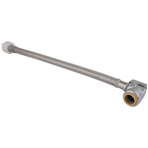 Alltemp 02-07554L, 12'' Steel Hose with Shut Off Valve, 1/2'' Angled Mini Valve x 7/8'' FPT