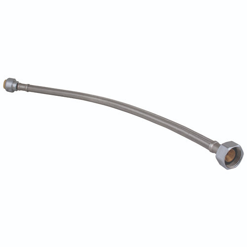 Alltemp 02-07569L, 24'' Steel Hose, 3/4'' Push-Fit Quick Connect to 3/4'' FPT