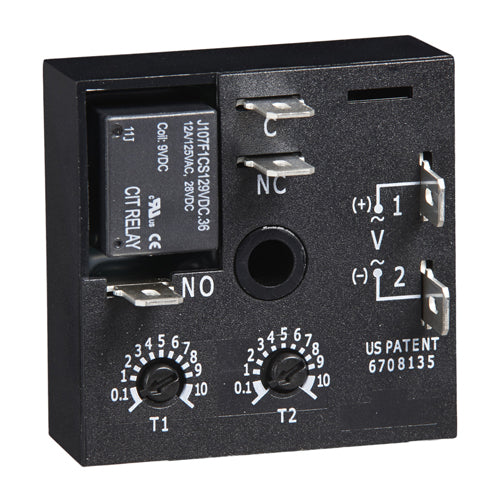 Littelfuse KRDR120A0, KRDR Series, 12VDC, Repeat Cycle Time Delay Relay SPDT (1 Form C) 0.1 Sec ~ 10 Sec Delay 10A @ 125VAC Chassis Mount