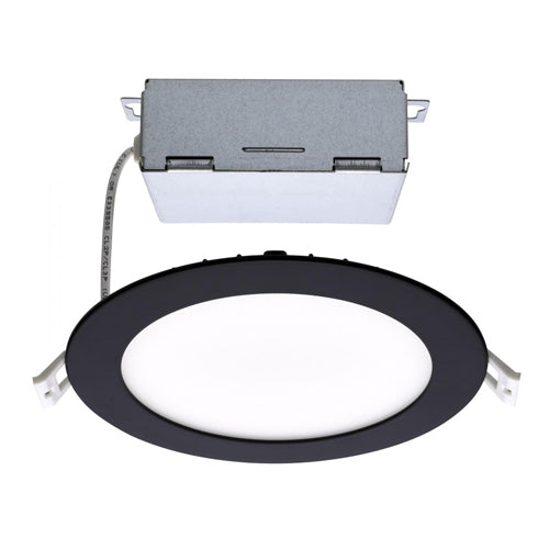 Satco S11875, 6'' LED Direct Wire Downlight, 12W, 120V, 5CCT Selectable, Round, Remote Driver, 900 Lumens, Black Finish