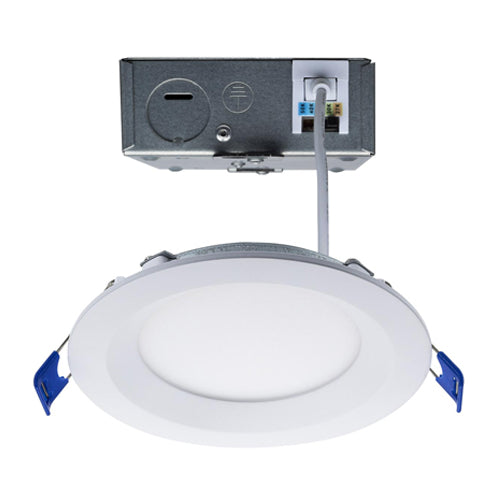 Satco S11870, 4'' LED Low Profile Regress Baffle Downlight, 12W, 120V, 5CCT Selectable, 850 Lumens, Remote Driver, Round, White Finish