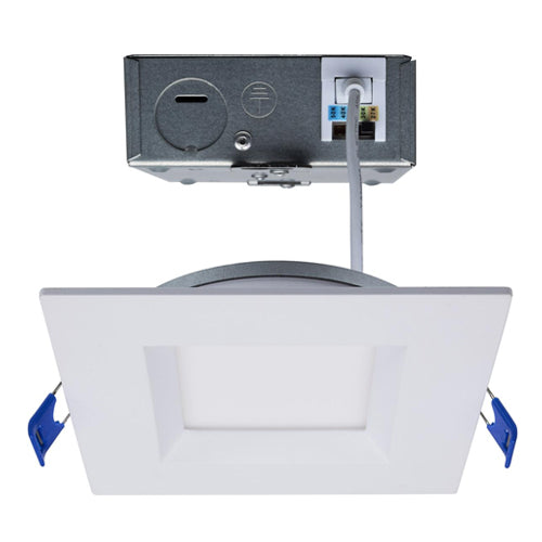 Satco S11871, 4'' LED Low Profile Regress Baffle Downlight, 12W, 120V, 5CCT Selectable, 750 Lumens, Remote Driver, Square, White Finish