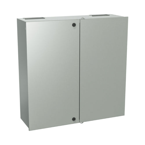 EXM 1100 MCDD484812, NEMA 1 Double Door Metering Cabinet with Padlockable 1/4 Turn Locks, Dimension 48'' x 48'' x 12'', IP 20, Mild Steel Painted ASA 61 Gray