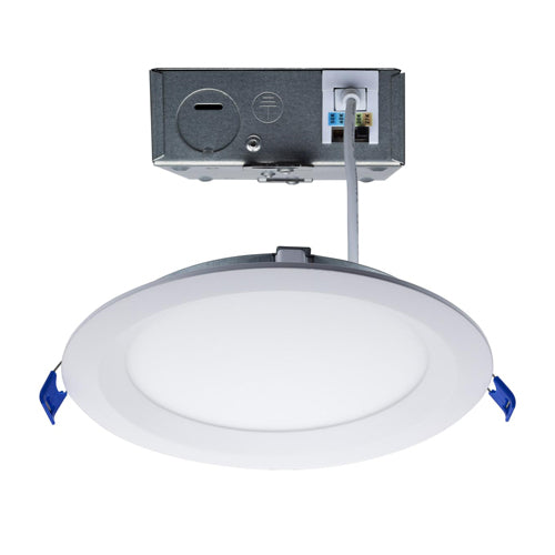 Satco S11872, 6'' LED Low Profile Regress Baffle Downligh, 15W, 120V, 5CCT Selectable, 1100 Lumens,Remote Driver, Round, White Finish