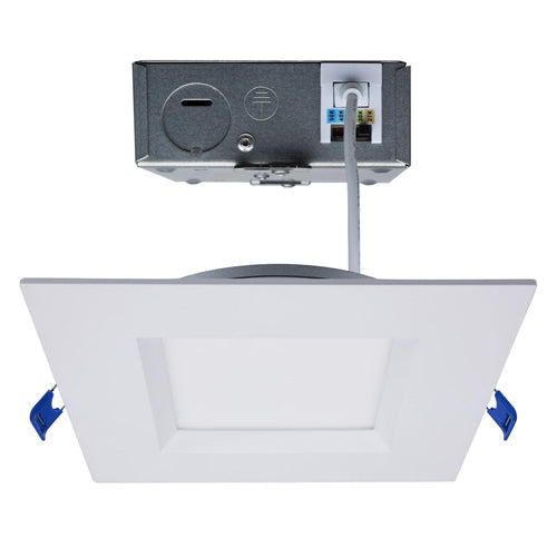 Satco S11873, 6'' LED Low Profile Regress Baffle Downligh, 15W, 120V, 5CCT Selectable, 1000 Lumens,Remote Driver, Square, White Finish