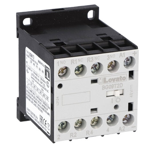 Lovato 11BG09T2D024, Four-Pole BG Series Mini Contactor, DC Coil, 24VDC, 2NO and 2NC