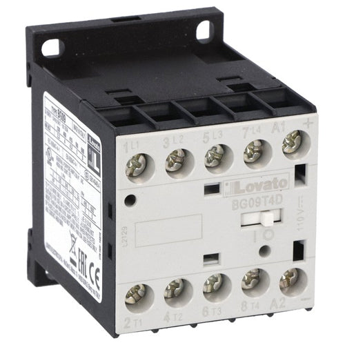 Lovato 11BG09T4D024, Four-Pole BG Series Mini Contactor, DC Coil, 24VDC, 4NO