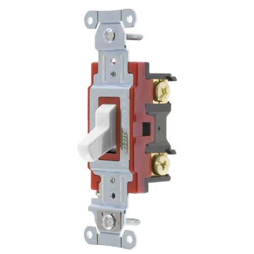 Hubbell 1223W, Hubbell-PRO Heavy Duty Industrial Toggle Switch, Three Way, 20A 120/277V AC, White