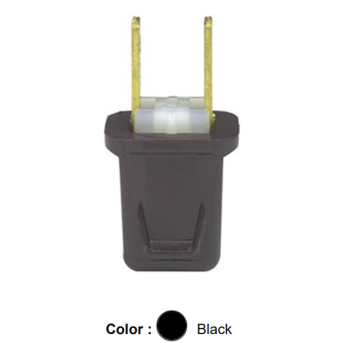 Leviton 123-PE, Polarized Straight Blade Plug, Residential Grade, 10A 125V, NEMA 1-15P, 2-Pole, 2-Wire, Non-Grounding, Black, 4 Packs