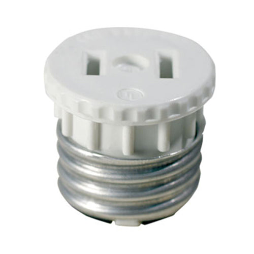 Leviton 125, Indoor Lampholder to Outlet Adapter, 660 Watt, 125 Volt, 2-Pole, 2-Wire, White, 4 Packs