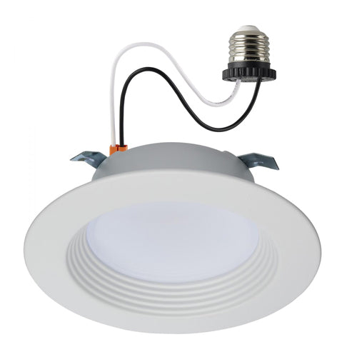 Satco S11800R1, 4'' LED Downlight Retrofit, 5CCT Selectable, 120V, 6.7W, 600 Lumens, Round, White Finish