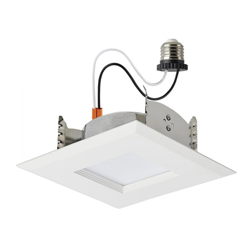 Satco S11820R1, 4'' LED Downlight Retrofit, 5CCT Selectable, 120V, 6.7W, 600 Lumens, Square, White Finish