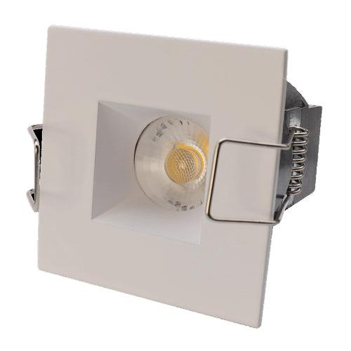 Lotus LED-1-S6W-30K-T1-12WD-S-WH, 2" Mini Recessed LED Square White, 24VAC/DC, 6W, 3000K Warm White, 480 Lumens, CRI 90+, 1/4" Trim