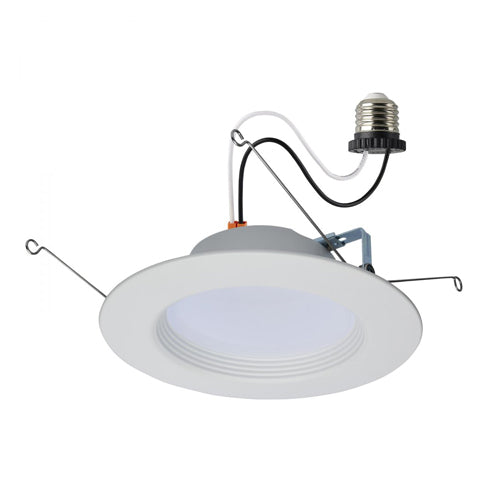 Satco S11825R1, 5-6'' LED Downlight Retrofit, 120V, 13.7W, 5CCT Selectable, 1200 Lumens, Round, White Finish