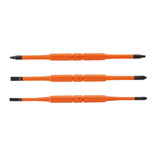Klein Tools 13157, Screwdriver Blades, Insulated Double-End, 3-Pack