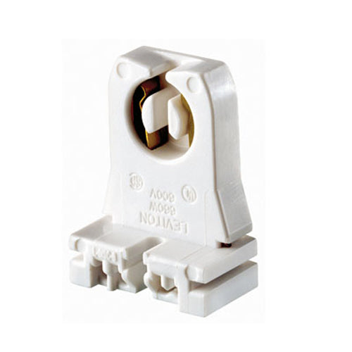 Leviton 13351-D, Standard Fluorescent Lampholder, Medium G13 Base, Bi-Pin, Low Profile, Slide-On, Turn-Type, Disconnect, Quick-Connect 18 AWG Solid or Str. Tinned, White, 2 Packs