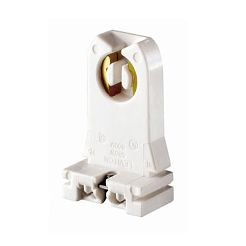 Leviton 13357-N, Standard Fluorescent Lampholder, Medium Base, Bi-Pin, Tall Profile, Slide-On, Turn-Type, Captive Nut Screws Packed Bulk, Quick-Connect 18 AWG Solid or Str. Tinned, White, 4 Packs