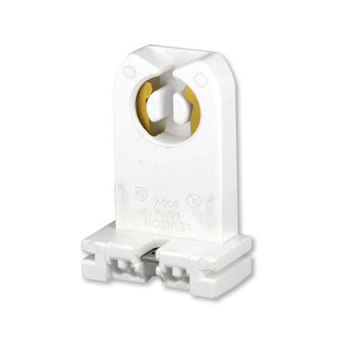 Leviton 13358-N, Standard Fluorescent Twist-In Lampholder, Pedestal Base, With-Quickwire Body Containing Two Base Slots for 18ga Panel, 3 Bosses, Less Side Wings, Captive Nut, Mounting Screws, White, 5 Packs