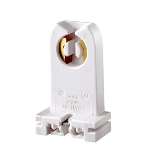 Leviton 13359-N, Standard Fluorescent Lampholder, Medium Base, Bi-Pin, Tall Profile, Slide-On, Turn-Type, Captive Nut Screws Packed Bulk, Quick-Connect 18 AWG Solid or Str. Tinned, White, 2 Packs