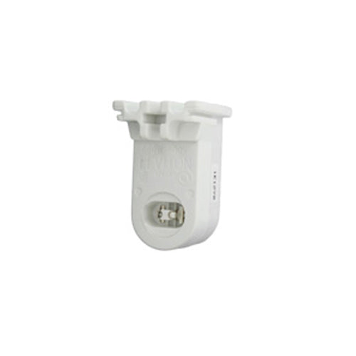 Leviton 13465-W, Fluorescent Lampholder, Pedestal Base, High Output, Recessed Contact, Stationary End, With 20GA Side Grooves, Push-In Wiring, Mounting Screws, White