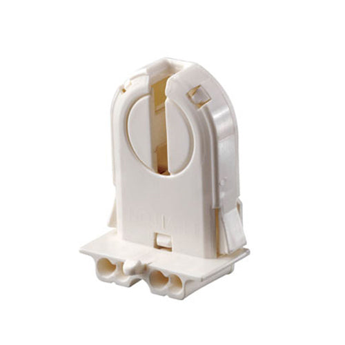 Leviton 13653-WP, Linear Fluorescent Lampholder, Medium Base, T8-T12 Bi-Pin, Low Profile, Snap-In or Slide-ON for 22-25 Ga. Panel, Lamp-Lock, Quickwire 18 AWG Solid, With Panel Locator Post, White, 4 Packs