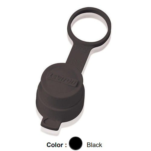 Leviton 14W-B, Wetguard Watertight Cap for 15A/20A Straight and 15A Locking Plug, Wetguard IP66, Black