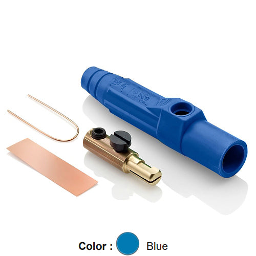 Leviton 15D21-UB, 15 Series Single Pole Cam-Type Male Plug, Contact & Insulator, Detachable, Industrial Grade, 150 Amp Max, 600 VAC/DC Max, Single Set Screw Termination, #8 - #2 AWG, Blue