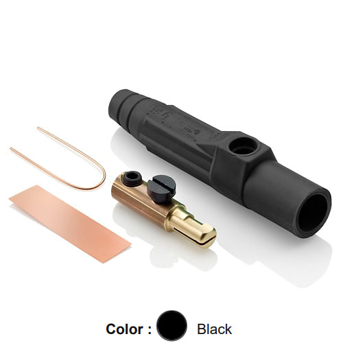 Leviton 15D21-UE, 15 Series Single Pole Cam-Type Male Plug, Contact & Insulator, Detachable, Industrial Grade, 150 Amp Max, 600 VAC/DC Max, Single Set Screw Termination, #8 - #2 AWG, Black