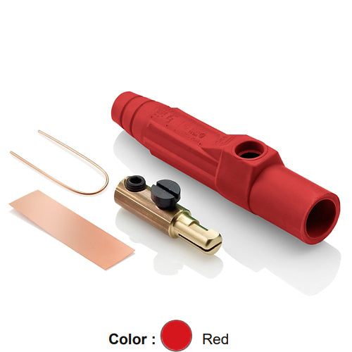 Leviton 15D21-UR, 15 Series Single Pole Cam-Type Male Plug, Contact & Insulator, Detachable, Industrial Grade, 150 Amp Max, 600 VAC/DC Max, Single Set Screw Termination, #8 - #2 AWG, Red