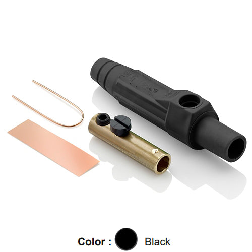 Leviton 15D22-UE, 15 Series Single Pole Cam-Type Female Plug, Contact & Insulator, Detachable, Industrial Grade, 150 Amp Max, 600 VAC/DC Max, Single Set Screw Termination, #8 - #2 AWG, Black