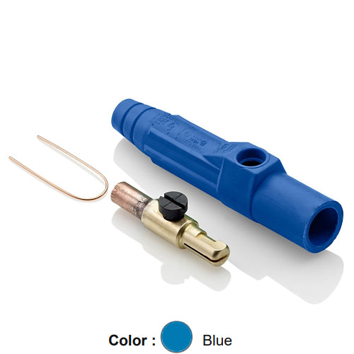 Leviton 15D23-UB, 15 Series Single Pole Cam-Type Male Plug, Contact & Insulator, Detachable, Industrial Grade, 140 Amp Max, 600 VAC/DC Max, Crimp Tube Termination, #8 - #4 AWG, Blue