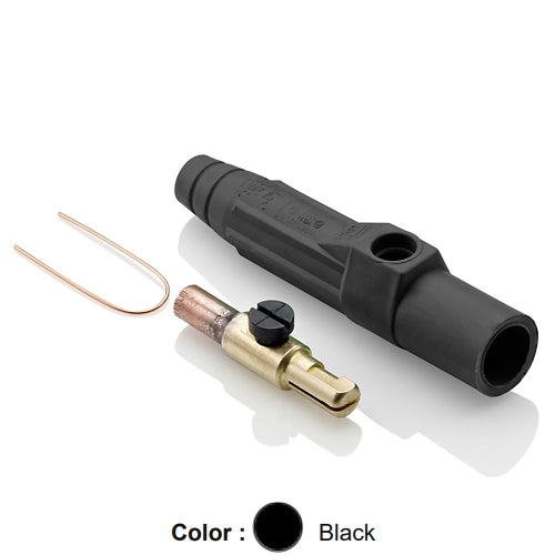 Leviton 15D23-UE, 15 Series Single Pole Cam-Type Male Plug, Contact & Insulator, Detachable, Industrial Grade, 140 Amp Max, 600 VAC/DC Max, Crimp Tube Termination, #8 - #4 AWG, Black