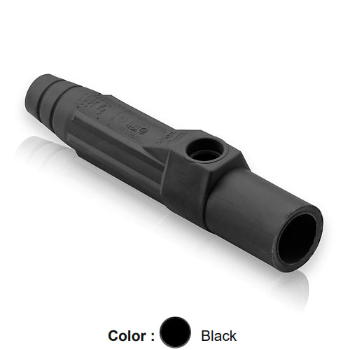 Leviton 15SDM-1UE, Replacement Sleeve for 15 Series Single Pole Cam-Type Male Detachable Plug, Black