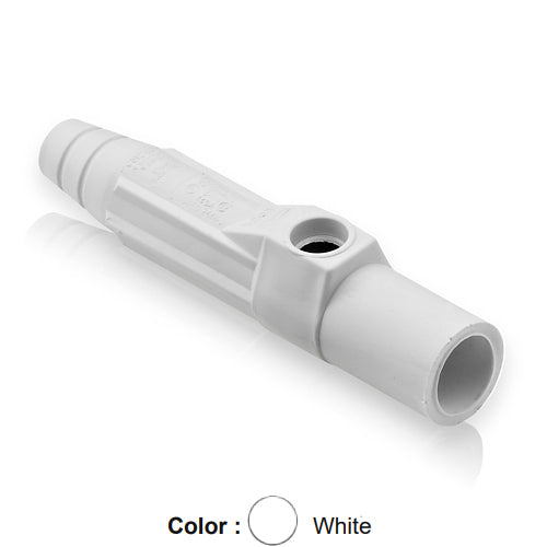 Leviton 15SDM-1UW, Replacement Sleeve for 15 Series Single Pole Cam-Type Male Detachable Plug, White