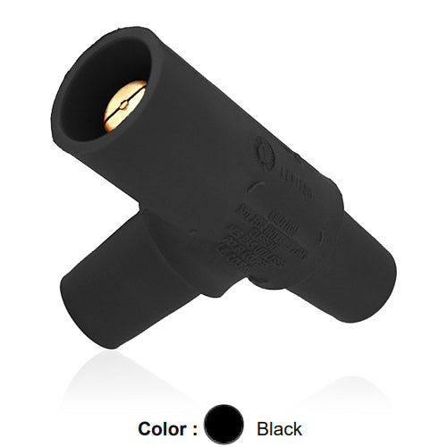 Leviton 16A22-UE, 16 Series Single Pole Cam-Type Tapping Tee Adapter, Multi-Way Connector, Female-Female-Male, 400 Amp Max, Black