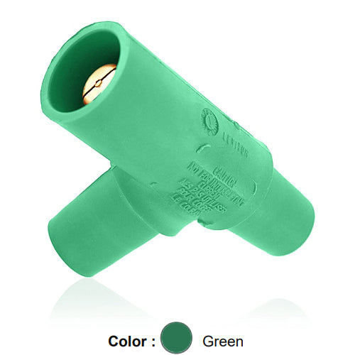 Leviton 16A22-UG, 16 Series Single Pole Cam-Type Tapping Tee Adapter, Multi-Way Connector, Female-Female-Male, 400 Amp Max, Green