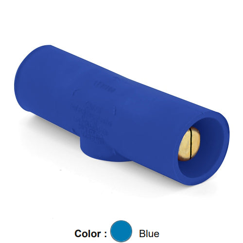 Leviton 16A25-UB, 16 Series Single Pole Cam-Type Double Male Adapter, Multi-Way Connector, 400 Amp Max, Blue