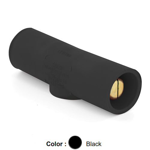 Leviton 16A25-UE, 16 Series Single Pole Cam-Type Double Male Adapter, Multi-Way Connector, 400 Amp Max, Black