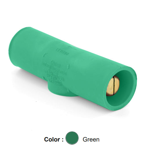 Leviton 16A25-UG, 16 Series Single Pole Cam-Type Double Male Adapter, Multi-Way Connector, 400 Amp Max, Green