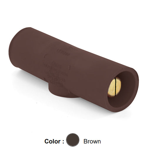 Leviton 16A25-UH, 16 Series Single Pole Cam-Type Double Male Adapter, Multi-Way Connector, 400 Amp Max, Brown