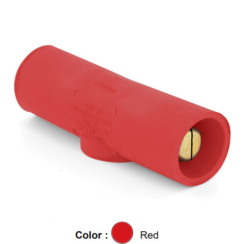 Leviton 16A25-UR, 16 Series Single Pole Cam-Type Double Male Adapter, Multi-Way Connector, 400 Amp Max, Red