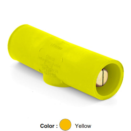 Leviton 16A25-UY, 16 Series Single Pole Cam-Type Double Male Adapter, Multi-Way Connector, 400 Amp Max, Yellow