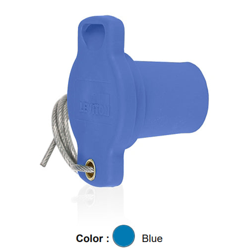 Leviton 16P21-UB, 16 Series Male Protective Cap, Cam-Type, For Use with Male Receptacles, Blue