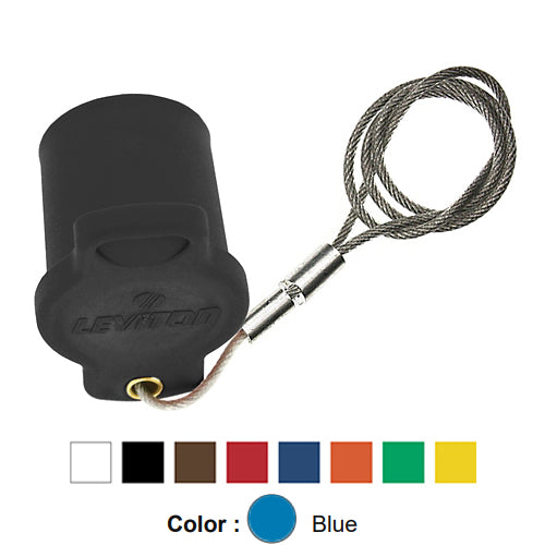 Leviton 16P22-UB, 16 Series Female Protective Cap, Cam-Type, For Use with Female Receptacles, Blue