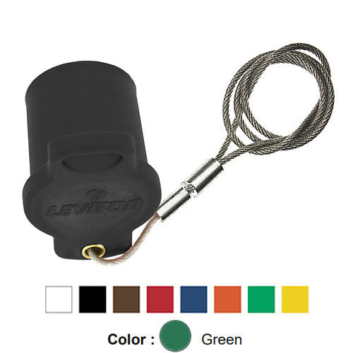 Leviton 16P22-UG, 16 Series Female Protective Cap, Cam-Type, For Use with Female Receptacles, Green