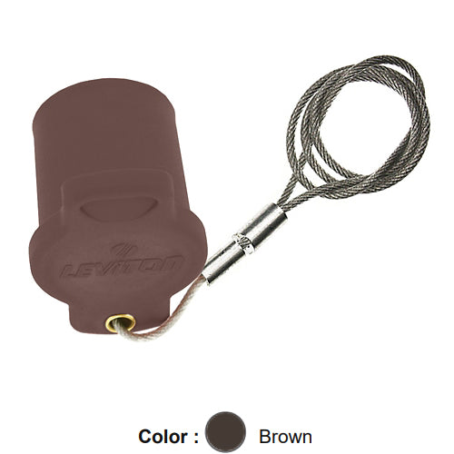 Leviton 16P22-UH, 16 Series Female Protective Cap, Cam-Type, For Use with Female Receptacles, Brown