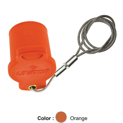Leviton 16P22-UO, 16 Series Female Protective Cap, Cam-Type, For Use with Female Receptacles, Orange